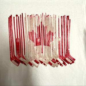 Hockey Stick Canadian Flag T-shirt